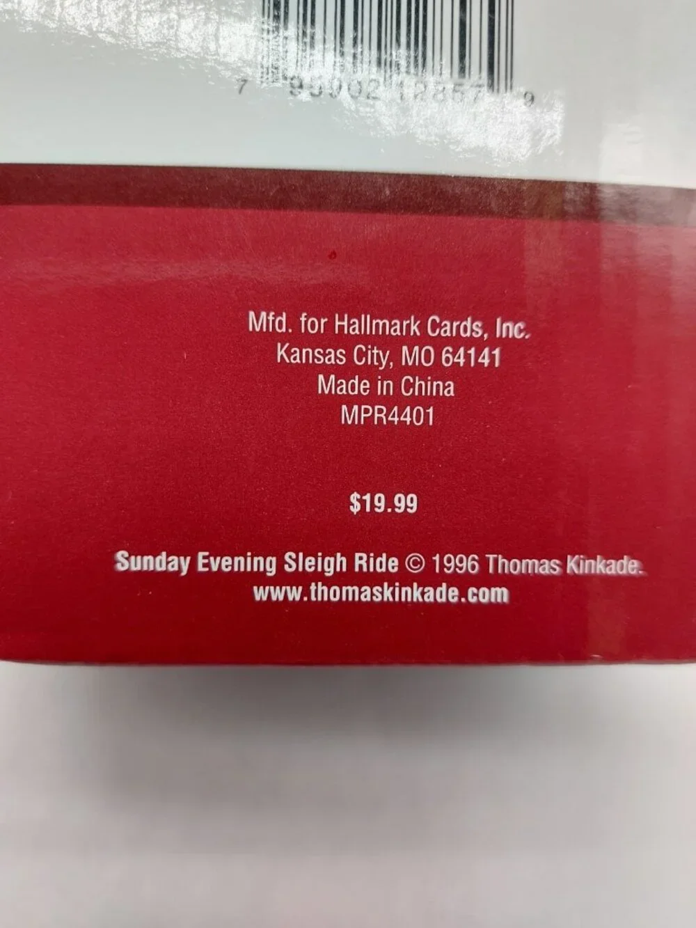 Hallmark Sunday Evening Sleigh Ride Snow Globe Snowglobe Water Thomas Kinkade